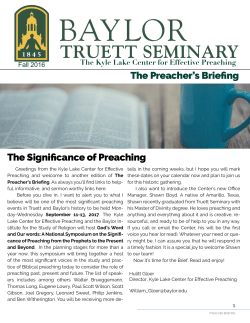 The Preacher`s Briefing The Significance of Preaching