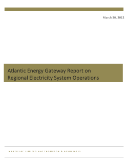 Atlantic Energy Gateway Report on Regional Electricity System
