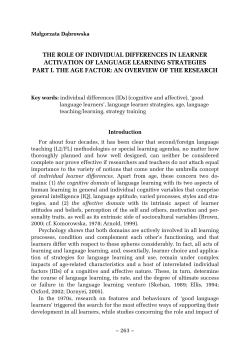 the role of individual differences in learner activation of language