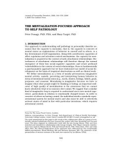 the mentalization-focused approach to self pathology