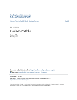 Final MA Portfolio - ScholarWorks@BGSU