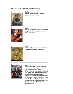 DO YOU KNOW HOW THE APOSTLES DIED? Matthew Suffered