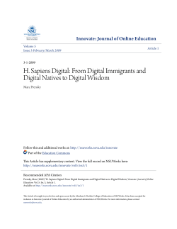 H. Sapiens Digital: From Digital Immigrants and Digital
