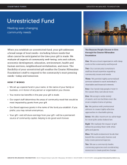 Unrestricted Fund - Greater Milwaukee Foundation