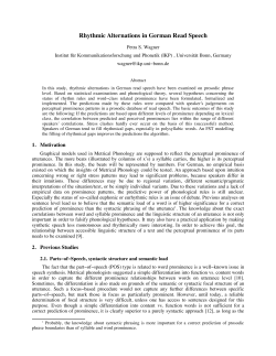 Rhythmic Alternations in German Read Speech