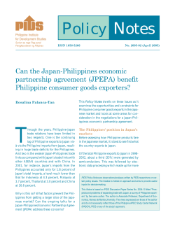 Can the Japan-Philippines economic partnership agreement (JPEPA)