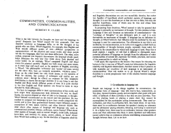 communities, commonalities, and communication