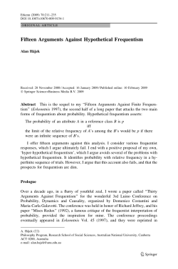 Fifteen Arguments Against Hypothetical Frequentism