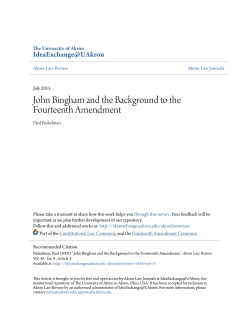 John Bingham and the Background to the Fourteenth Amendment
