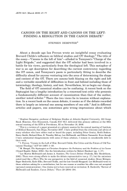 CANONS ON THE RIGHT AND CANONS ON THE LEFT: FINDING A