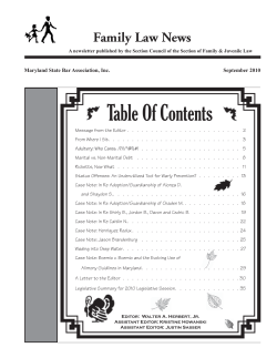 Table Of Contents - Maryland State Bar Association