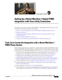 Setting Up a Nortel Meridian 1 Digital PIMG Integration with Cisco