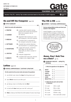 On and Off the Computer (pp. 4&ndash;5) The UK is OK (p. 8&ndash;9) Anna, Can