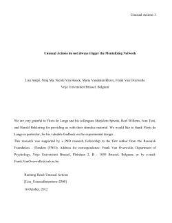 Unusual Actions 1 Unusual Actions do not always trigger the