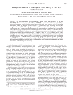 Site-Specific Inhibition of Transcription Factor Binding to DNA by a