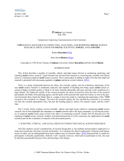 Science and Ethics in Conducting, Analyzing, and Reporting Social