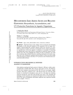 MYCOSPORINE-LIKE AMINO ACIDS AND RELATED