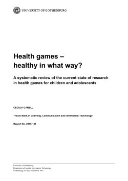Health games &ndash; healthy in what way?