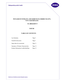 Potassium Nitrate and Sodium Fluoride 5 / 0.315% w/w Toothpaste