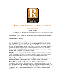 Key Church Revitalization and Renewal Definitions