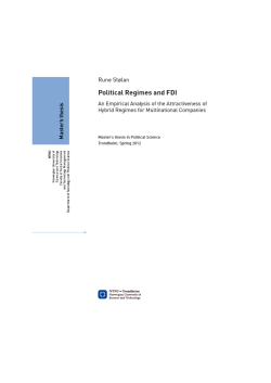 Political Regimes and FDI An empirical analysis of