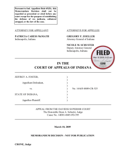 Jeffrey A. Foster v. State of Indiana