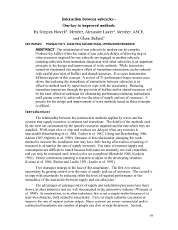 Interaction between subcycles - One key to improved methods. By