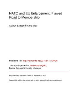 NATO and EU Enlargement: Flawed Road to Membership
