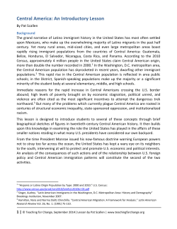 Central America: An Introductory Lesson