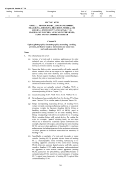 Chapter 90 Section XVIII Heading (1) Subheading (2) Description (3
