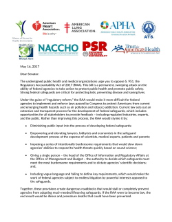 Health organization letter to the U.S. Senate