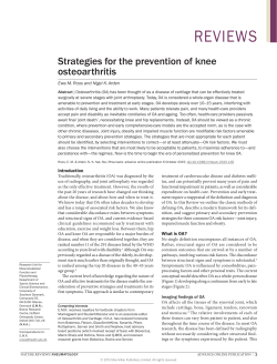 Strategies for the prevention of knee osteoarthritis
