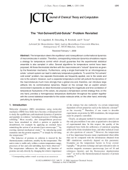 The &ldquo;Hot-Solvent/Cold-Solute&rdquo; Problem Revisited