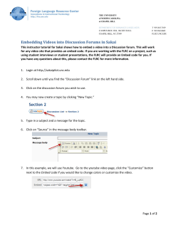 Embedding Videos into Discussion Forums in Sakai