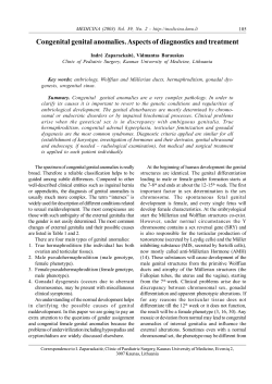 Congenital genital anomalies. Aspects of diagnostics and