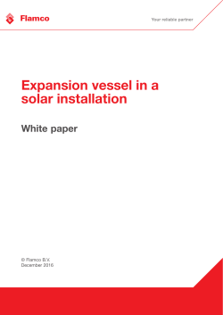 Expansion vessel in a solar installation