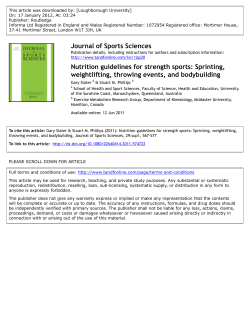 Nutrition guidelines for strength sports: Sprinting, weightlifting
