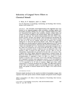Selectivity of Lingual Nerve Fibers to Chemical