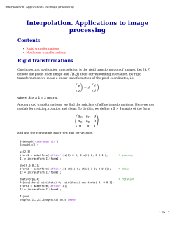 Interpolation. Applications to image processing