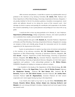 ACKNOWLEDGEMENT With reverence and pleasure