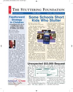 Fall 2010 Newsletter - Stuttering Foundation