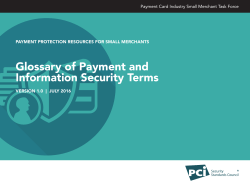 Glossary of Payment and Information Security Terms