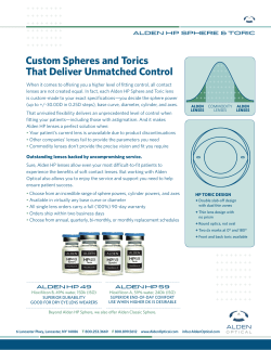 HP Sphere/Toric Product Sheet