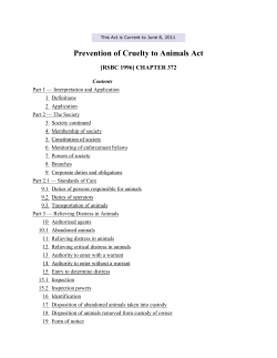 Prevention of Cruelty to Animals Act