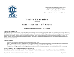 6th Grade Health - Pflugerville ISD