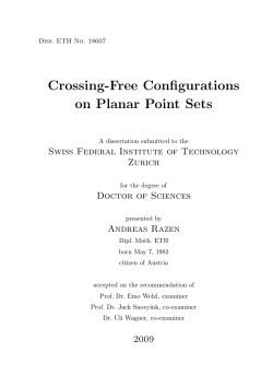 Crossing-Free Configurations on Planar Point Sets