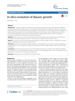 In silico evolution of diauxic growth