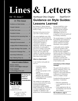 Guidance on Style Guides: Lessons Learned