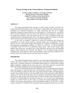 Energy Savings in the Citrus Industry: Proposed Solutions