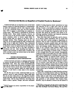 Commerical Banks as Suppliers of Capital Funds to Business